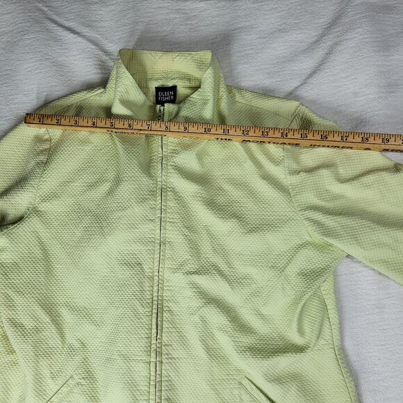 Eileen Fisher Jacket Womens Sz Small Green Fall Winter Collared Exercise Gym - Picture 7 of 16